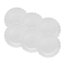 Imagem de CONJUNTO 6 PRATOS FANCY RASO EM PORCELANA BRANCO 27 CM - WOLFF - Rojemac Impotacao E Exportacao Ltda