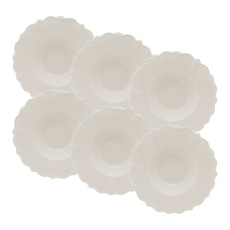 Imagem de CONJUNTO 4 PRATOS FANCY PARA MASSA EM PORCELANA BRANCO 23X5 CM - WOLFF - Rojemac Impotacao E Exportacao Ltda