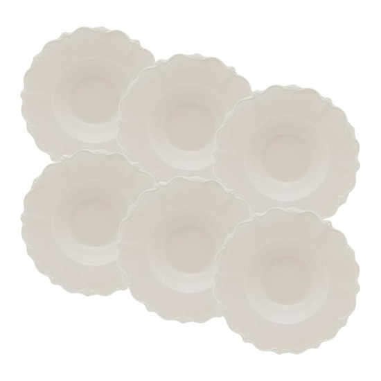 Imagem CONJUNTO 4 PRATOS FANCY PARA MASSA EM PORCELANA BRANCO 23X5 CM - WOLFF