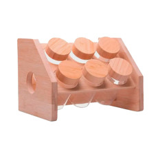 Imagem de CONJUNTO 6 POTES EM VIDRO COM TAMPA ROSCA E HACK EM BAMBOO 120ML 22X15X14 CM - WOLFF - Rojemac Impotacao E Exportacao Ltda