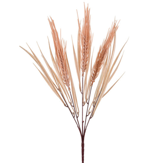 Imagem BUQUÊ DE FOLHAGEM DE TRIGO PERMANENTE MARROM CLARO EM PLÁSTICO 43X9 CM - GRILLO