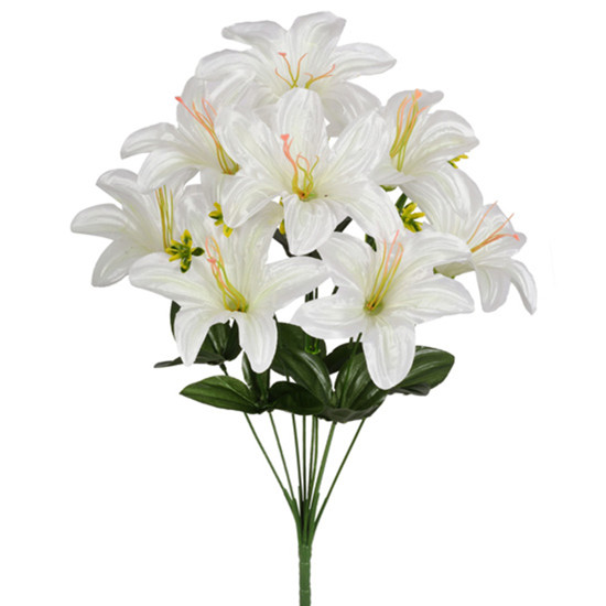Imagem HASTE BUQUÊ PERMANENTE DE LÍRIO CREME EM PLÁSTICO MOLDÁVEL 47X21 CM - GRILLO