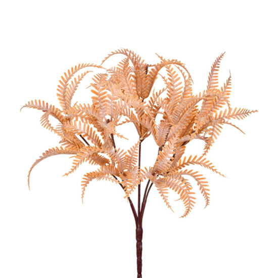 Imagem BUQUÊ DE FOLHAS DE SAMAMBAIA PERMANENTE MARROM EM PLÁSTICO MOLDÁVEL 30X15CM GRILLO