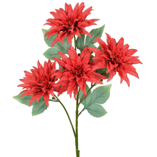 Imagem HASTE DECORATIVA PERMANENTE DE DÁLIA EM PLÁSTICO MOLDÁVEL VERMELHA 45X18 CM - GRILLO