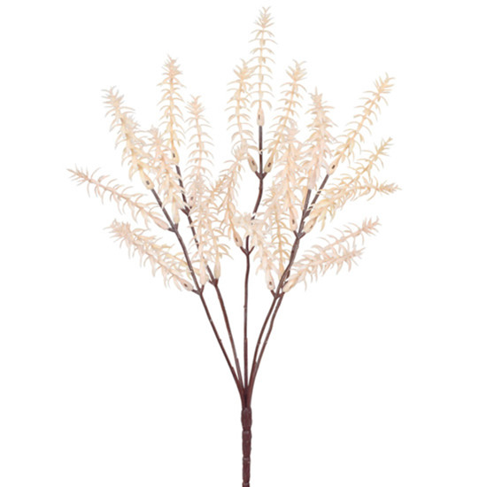 Imagem HASTE DE FOLHAGEM DECORATIVA BEGE EM PLÁSTICO MOLDÁVEL 33X8 CM - GRILLO