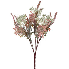 Imagem de BUQUÊ DE BERRIES CINZA COM FOLHAGEM PERMANENTE DECORATIVO EM PLÁSTICO 32X12CM GRILLO - Grillo Ltda