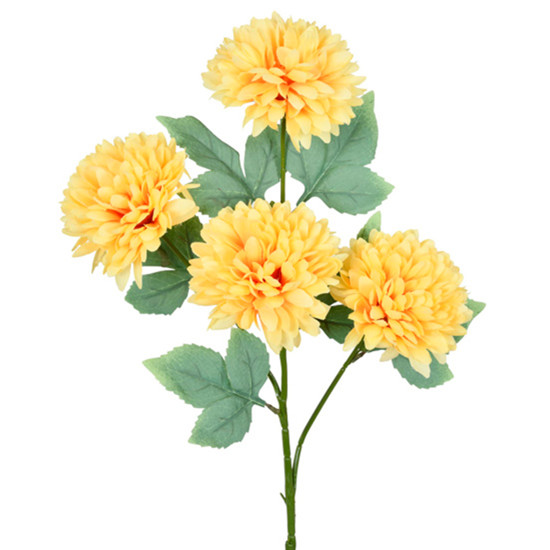 Imagem HASTE DECORATIVA DE CRISÂNTEMO AMARELO EM PLÁSTICO MOLDÁVEL 70X16CM - GRILLO