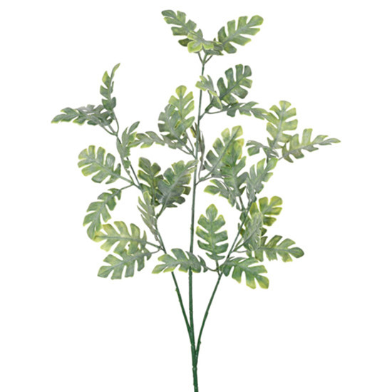 Imagem HASTE DE FOLHAS DECORATIVAS VERDE PERMANENTE EM PLÁSTICO MOLDÁVEL 69X19 CM - GRILLO