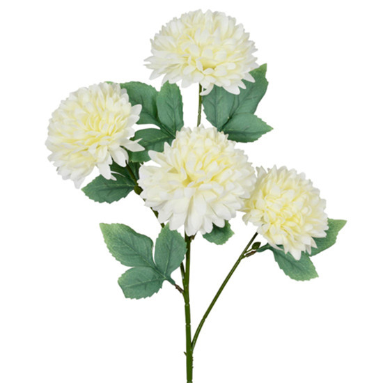 Imagem HASTE PERMANENTE DE CRISÂNTEMO CREME EM PLÁSTICO MOLDÁVEL 70X16 CM - GRILLO