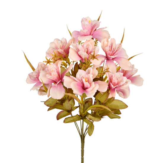 Imagem BUQUÊ PERMANENTE DE AMARILIS EM PLÁSTICO MOLDÁVEL NA COR SALMÃO 44X19 CM - GRILLO