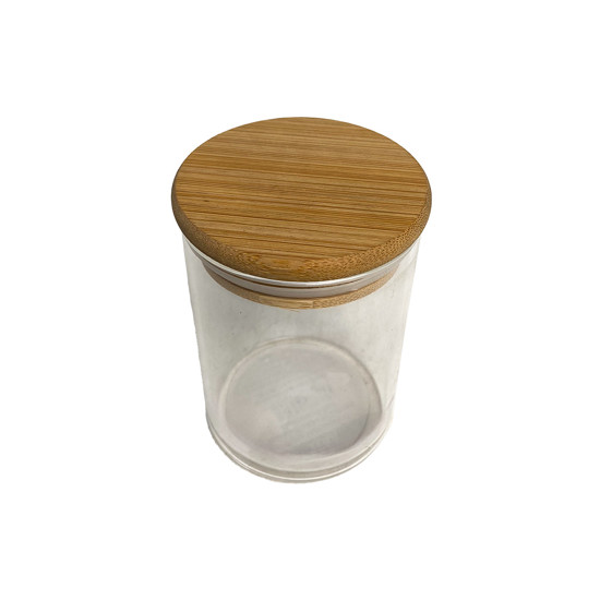 Imagem POTE HERMÉTICO BORO COM TAMPA EM BAMBU 150ML 10X7X7 CM