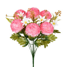 Imagem de BUQUÊ DE CRISÂNTEMO ROSA PERMANENTE DECORATIVO EM PLÁSTICO 40X15 CM - GRILLO - Grillo Ltda