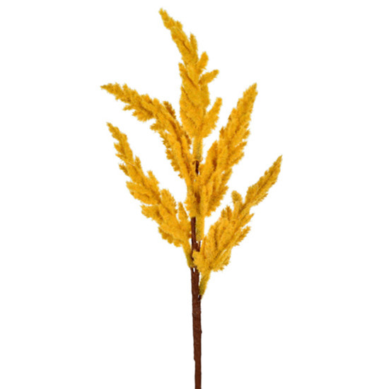 Imagem HASTE FLOCADA DECORATIVA PERMANENTE DE TRIGO MOSTARDA EM PLÁSTICO 42X13 CM - GRILLO