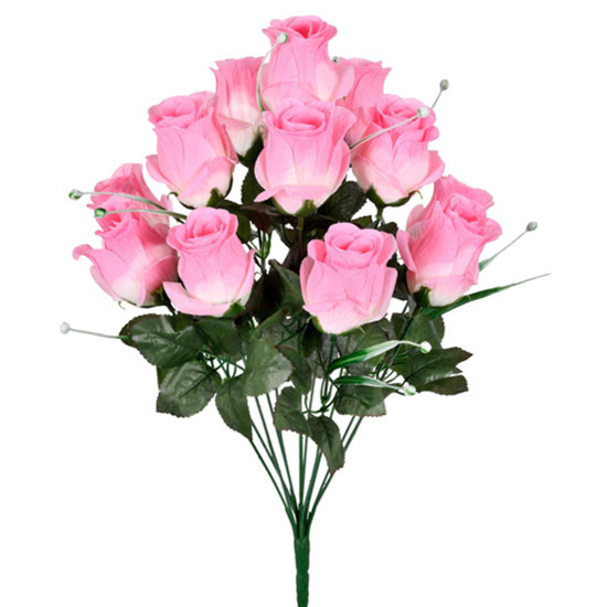 Imagem BUQUÊ ROSA DECORATIVO PERMANENTE DE ROSAS CREME EM PLÁSTICO MOLDÁVEL 50X30CM GRILLO