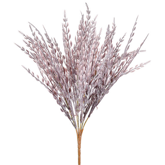 Imagem BUQUÊ PERMANENTE DE FOLHJAS FLOCADAS COR LAVANDA EM PLÁSTICO 40X15 CM - GRILLO