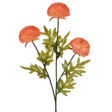 Imagem de HASTE DE CRISÂNTEMO LARANJA DECORATIVO PERMANENTE EM PLÁSTICO 64X15 CM - GRILLO - Grillo Ltda