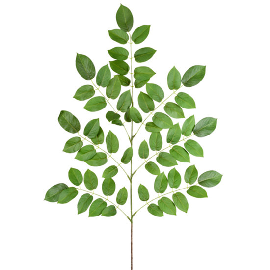 Imagem HASTE DECORATIVA DE FOLHAS VERDE EM PLÁSTICO MOLDÁVEL 93X50 CM - GRILLO