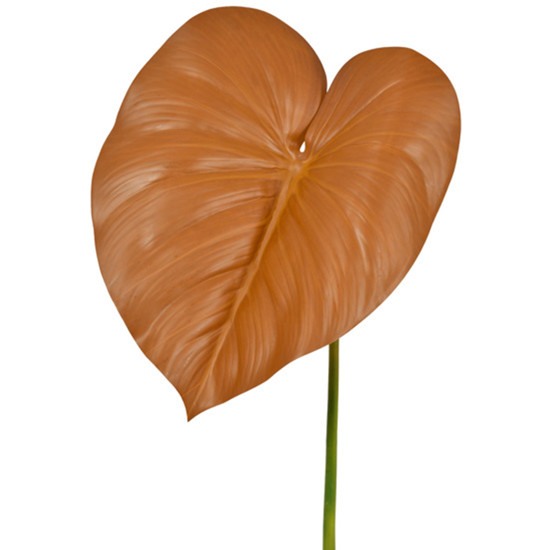 Imagem HASTE DECORATIVA PERMANENTE DE FOLHA COR CAFÉ EM PLÁSTICO MOLDÁVEL 76X31 CM - GRILLO