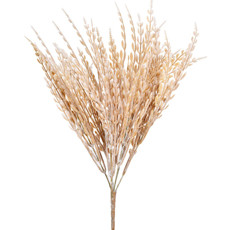 Imagem de BUQUÊ PERMANENTE DE FOLHJAS FLOCADAS COR CREME EM PLÁSTICO 40X15CM - GRILLO - Grillo Ltda