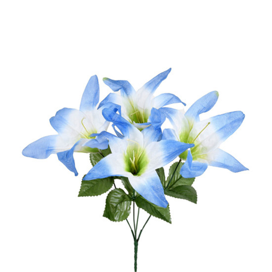 Imagem BUQUÊ DECORATIVO PERMANENTE DE LÍRIO AZUL EM PLÁSTICO MOLDÁVEL 41X21 CM - GRILLO