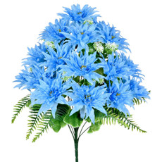 Imagem de BUQUÊ PERMANENTE DE DÁLIA AZUL CLARO EM PLÁSTICO MOLDÁVEL 60X33X27 CM - GRILLO - Grillo Ltda