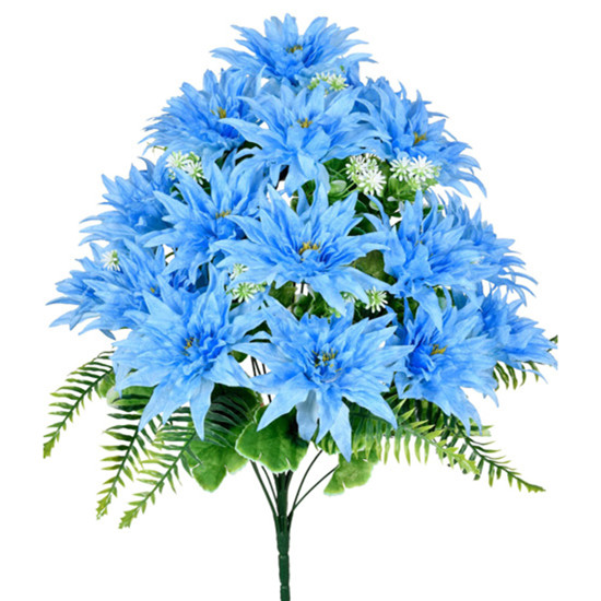 Imagem BUQUÊ PERMANENTE DE DÁLIA AZUL CLARO EM PLÁSTICO MOLDÁVEL 60X33X27 CM - GRILLO