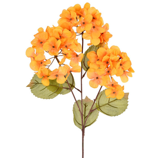Imagem HASTE DECORATIVA DE HORTÊNSIA AMARELO OUTONO EM PLÁSTICO MOLDÁVEL 71X20CM - GRILLO