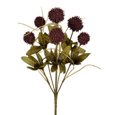 Imagem de BUQUÊ DE 6 FLORES LAVANDA OUTONO POMPOM PERMANENTE EM PLÁSTICO 32X8 CM - GRILLO - Grillo Ltda