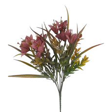 Imagem de BUQUÊ DECORATIVO PERMANENTE LÍRIO ROSA VERDE EM PLÁSTICO MOLDÁVEL 38X16 CM - GRILLO  - Grillo Ltda
