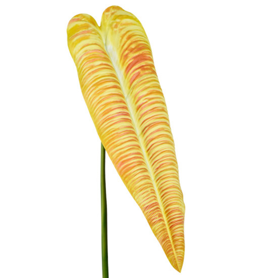 Imagem HASTE PERMANENTE DE FOLHA ALONGADA AMARELO OUTONO EM PLÁSTICO 87X69 CM - GRILLO