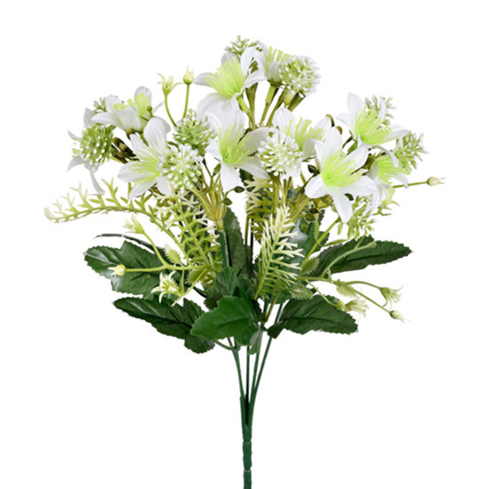 Imagem BUQUÊ DECORATIVO PERMANENTE LÍRIO DO CAMPO BRANCO EM PLÁSTICO 34X16 CM - GRILLO