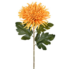 Imagem de HASTE PERMANENTE DE CRISÂNTEMO AGULHA AMARELO EM PLÁSTICO E CETIM 75X19 CM - GRILLO - Grillo Ltda