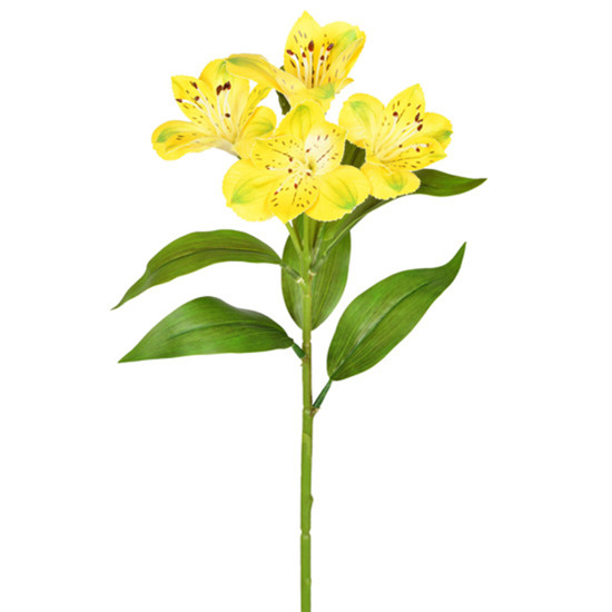 Imagem HASTE DECORATIVA PERMANENTE AMARÍLIS SPRAY AMARELA EM PLÁSTICO 47X17 CM - GRILLO