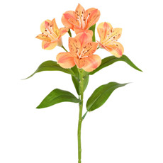 Imagem de HASTE DECORATIVA PERMANENTE AMARÍLIS SPRAY LARANJA EM PLÁSTICO 47X17 CM - GRILLO - Grillo Ltda