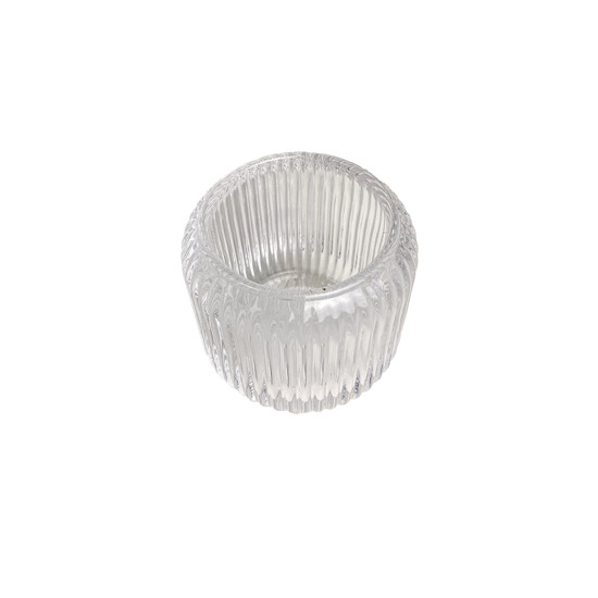 Imagem MINI CASTIÇAL DECORATIVO EM VIDRO TRANSPARENTE 8X7 CM - GRILLO 59372