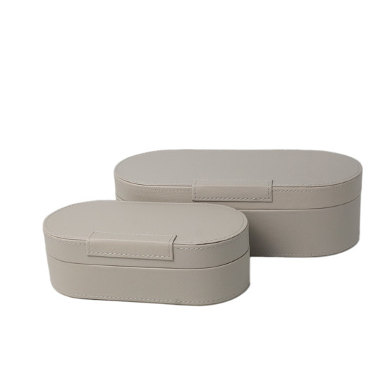 Imagem CONJUNTO DE DUAS CAIXAS DE MADEIRA REVESTIDAS EM COURO SINTÉTICO 34X15X10CM - CROSS