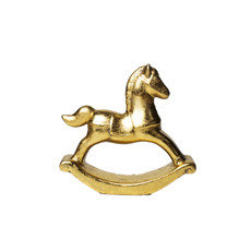 Imagem de MINI CAVALO DE BALANÇO DECORATIVO DOURADO EM CERÂMICA 16X17X5 CM - Cromus Embalagens Ind. E Com. Ltda