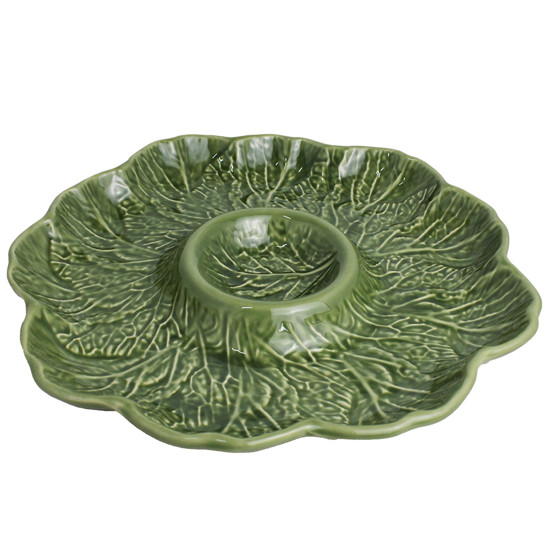 Imagem PETISQUEIRA COUVE VERDE CRISTINA EM CERÂMICA 35X35X5CM - SCALLA CERÂMICA