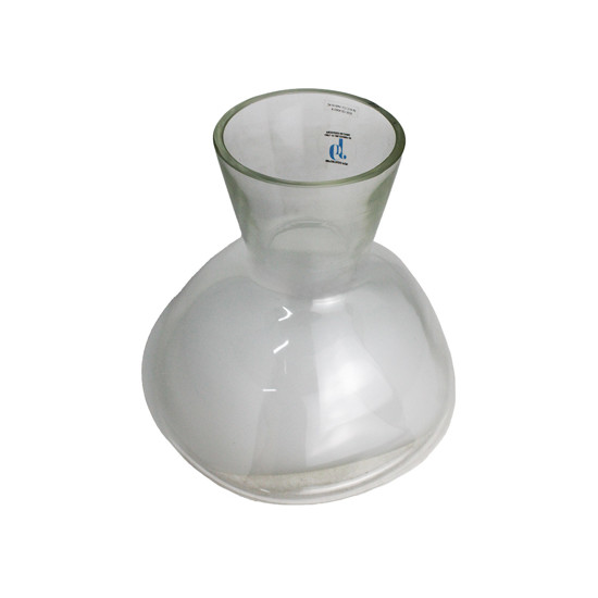 Imagem CENTRO DE MESA DECORATIVO EM VIDRO TRASNPARENTE E DETALHES BRANCO 21X19 CM