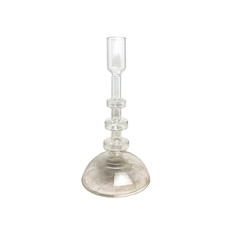 Imagem de CASTIÇAL DECORATIVO EM VIDRO TRANSPARENTE 19X8 CM - Grillo Ltda