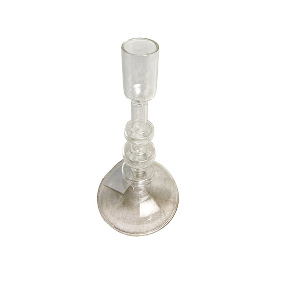 Imagem CASTIÇAL DECORATIVO EM VIDRO TRANSPARENTE 19X8 CM