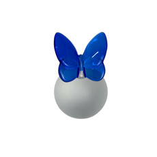 Imagem de ADORNO DECOR EM VIDRO TRANSPARENTE COM BORBOLETA AZUL NO TOPO 15X12 CM GRILLO 58698 - Grillo Ltda
