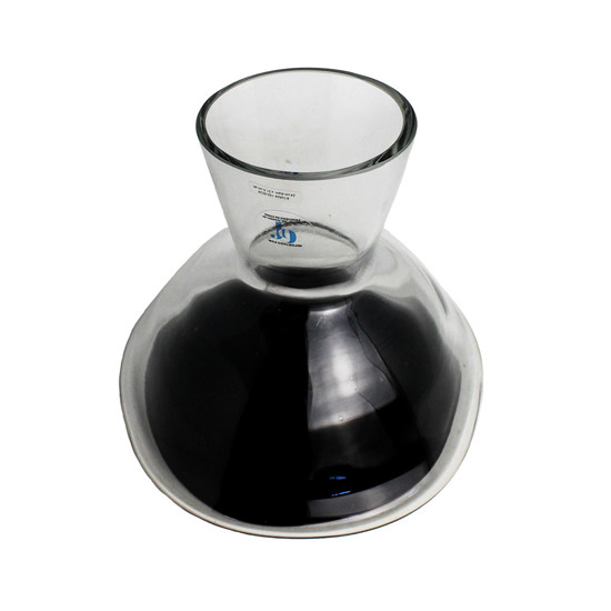 Imagem CENTRO DE MESA DECORATIVO EM VIDRO TRASNPARENTE E DETALHES PRETO 21X19 CM