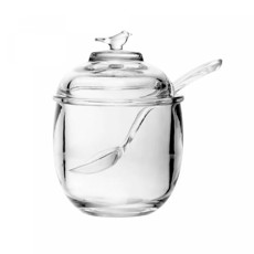 Imagem de AÇUCAREIRO COM COLHER E TAMPA BIRD 150ML EM CRISTAL ECOLÓGICO 12X8 CM - WOLFF - Rojemac Impotacao E Exportacao Ltda