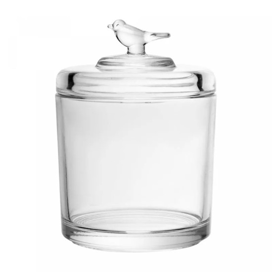Imagem POTE DE CRISTAL ECOLÓGICO COM TAMPA BIRD 15X11 CM - WOLFF