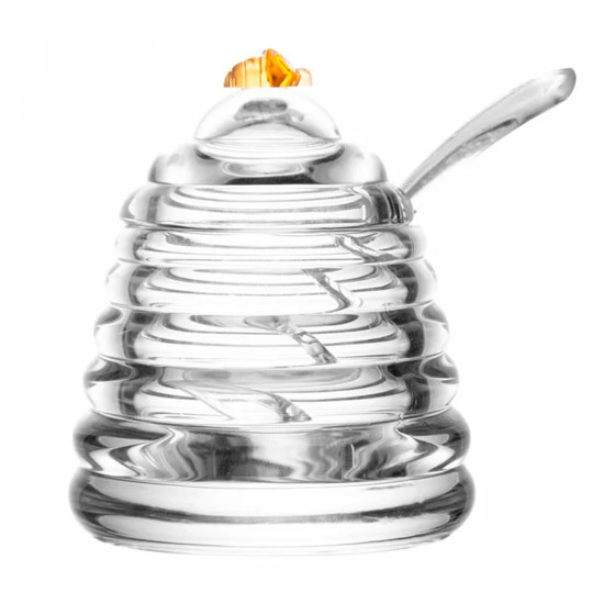Imagem AÇUCAREIRO LITTLE BEE EM CRISTAL COM COLHER E TAMPA 10X9X9 CM - LYOR
