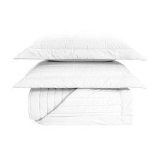 Imagem de JOGO DE COLCHA E PORTA TRAVESSEIROS KING MONTELEONE EM ALGODÃO BRANCO - TRUSSARDI - Karsten S.A 