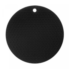 Imagem de DESCANSO REDONDO EM SILICONE PRETO PARA PANELAS 18 CM - LYOR - Coliseu Presentes Ltda