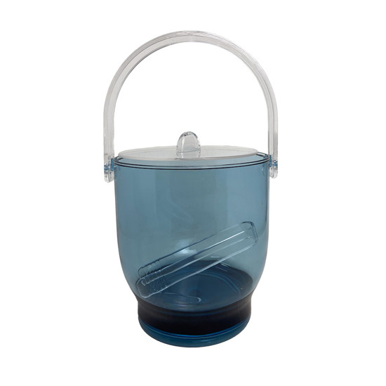 Imagem BALDE PARA GELO AZUL COM PINÇA E ALÇA EM ACRÍLICO 19X18X18 CM - ENTRECASA