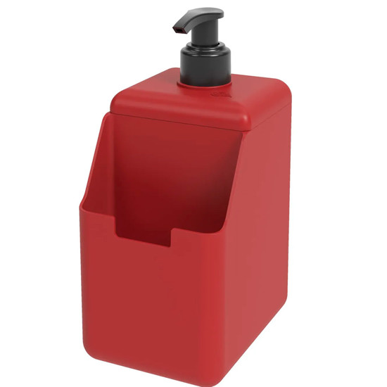 Imagem DISPENSER PARA DETERGENTE E ESPONJA 500ML EM POLIPROPILENO VERMELHO - COZA
